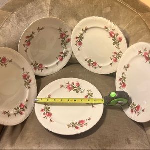 ROYAL ROSE set of 5 dinner plates - Fine China JAPAN antique